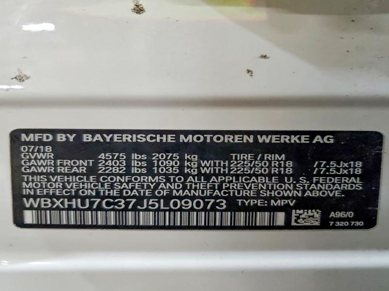 Aukcja sprzedaży 2018 Bmw X1, vin: WBXHU7C37J5L09073, numer aukcji: 65195766