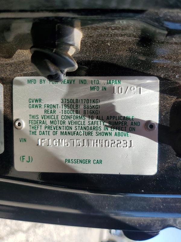 63045906 :رقم المزاد ، JF1GM6751WH402231 vin ، 1998 Subaru Impreza مزاد بيع