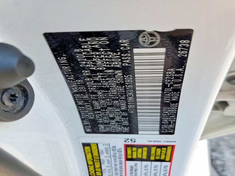 Продажа на аукционе авто 2019 Toyota Camry, vin: 4T1B11HK3KU161905, номер лота: 64499166