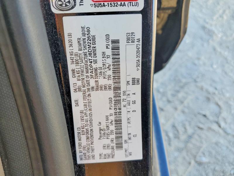 64838636 :رقم المزاد ، 3FADP4TJ8DM226580 vin ، 2013 Ford Fiesta مزاد بيع