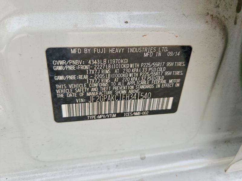 Aukcja sprzedaży 2014 Subaru Xv Crosstrek, vin: JF2GPAKC1EH341540, numer aukcji: 65050506