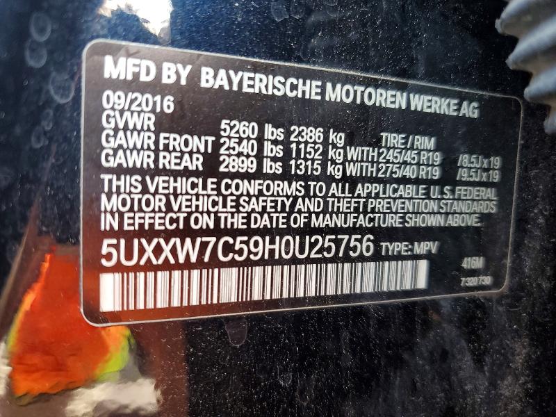 Aukcja sprzedaży 2017 Bmw X4, vin: 5UXXW7C59H0U25756, numer aukcji: 62960576
