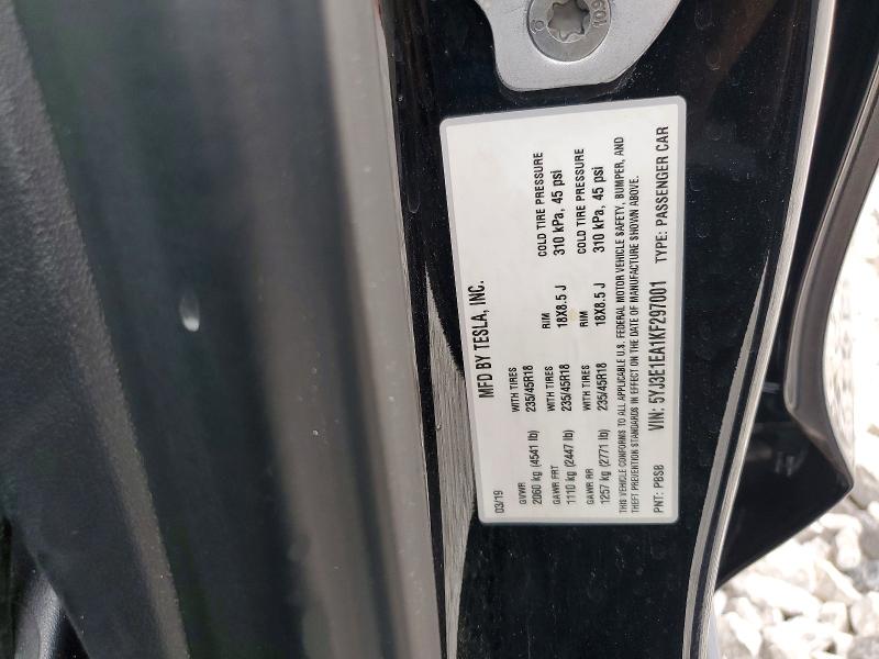 65033206 :رقم المزاد ، 5YJ3E1EA1KF297001 vin ، 2019 Tesla Model 3 مزاد بيع