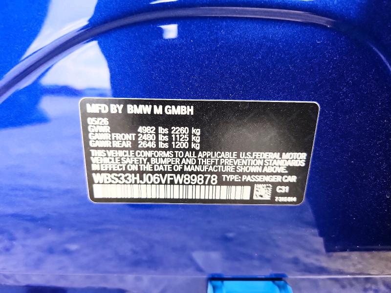 Продажа на аукционе авто 2027 Bmw M3, vin: WBS33HJ06VFW89878, номер лота: 65455406