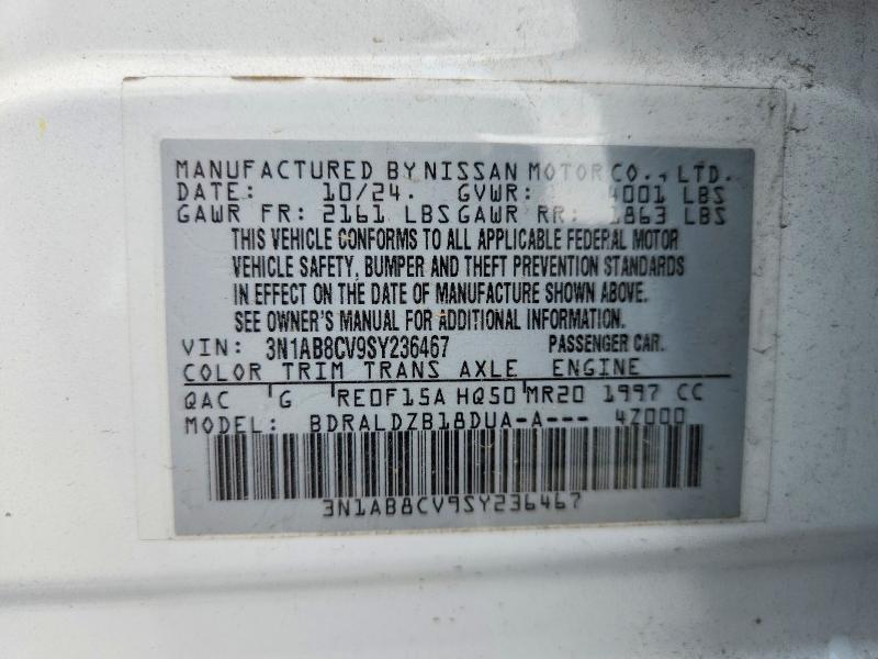 66984716 :رقم المزاد ، 3N1AB8CV9SY236467 vin ، 2025 Nissan Sentra مزاد بيع