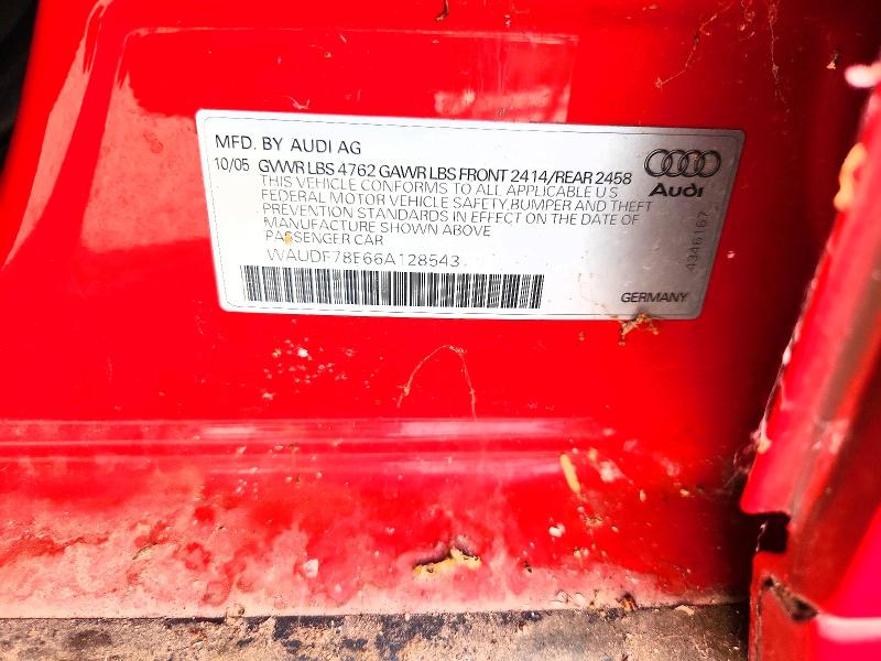 66473346 :رقم المزاد ، WAUDF78E66A128543 vin ، 2006 Audi A4 مزاد بيع