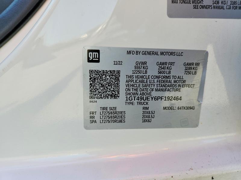 58083116 :رقم المزاد ، 1GT49UEY6PF192464 vin ، 2023 Gmc Sierra مزاد بيع