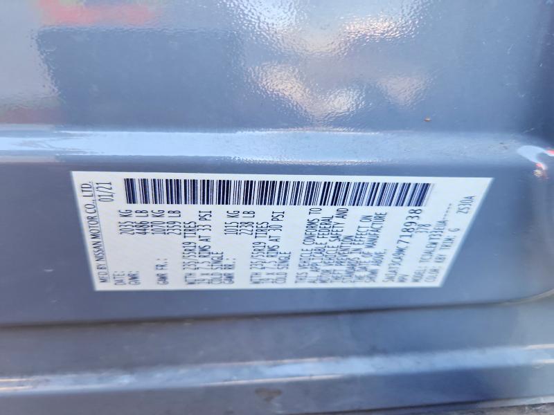 64434366 :رقم المزاد ، 5N1AT3CA9MC718938 vin ، 2021 Nissan Rogue مزاد بيع