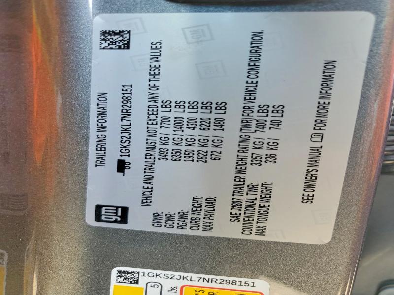 Продажа на аукционе авто 2022 Gmc Yukon Xl, vin: 1GKS2JKL7NR298151, номер лота: 65695846