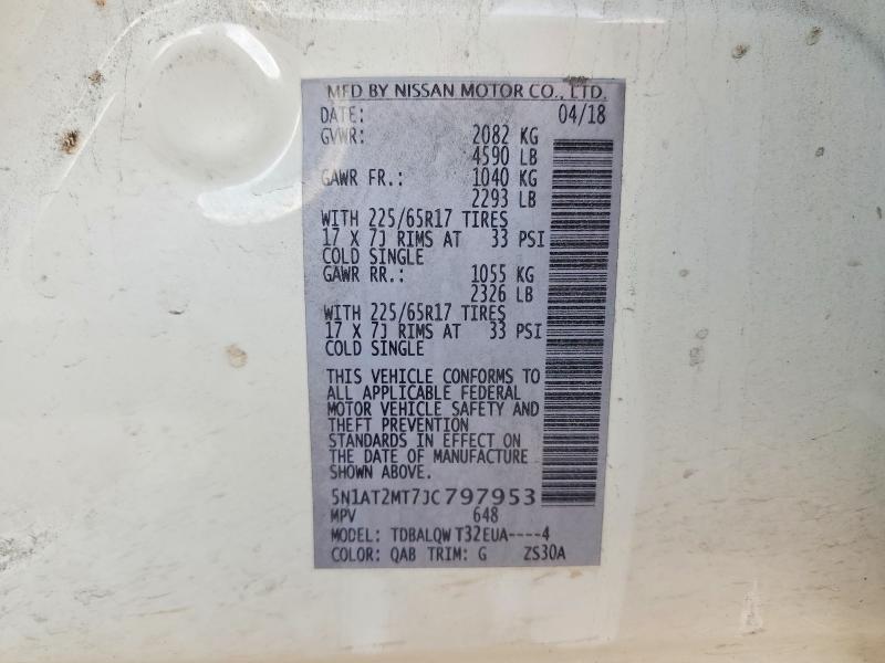 Auction sale of the 2018 Nissan Rogue, vin: 5N1AT2MT7JC797953, lot number: 66054006