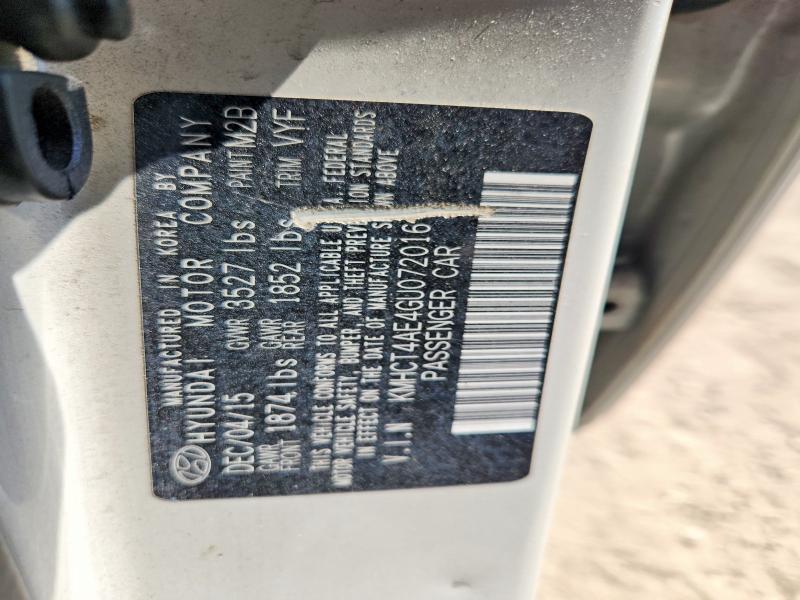 Продаж на аукціоні авто 2016 Hyundai Accent, vin: KMHCT4AE4GU072016, номер лоту: 63861196