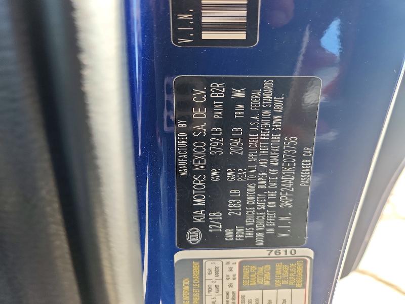 Продаж на аукціоні авто 2019 Kia Forte, vin: 3KPF24AD1KE073756, номер лоту: 65469256