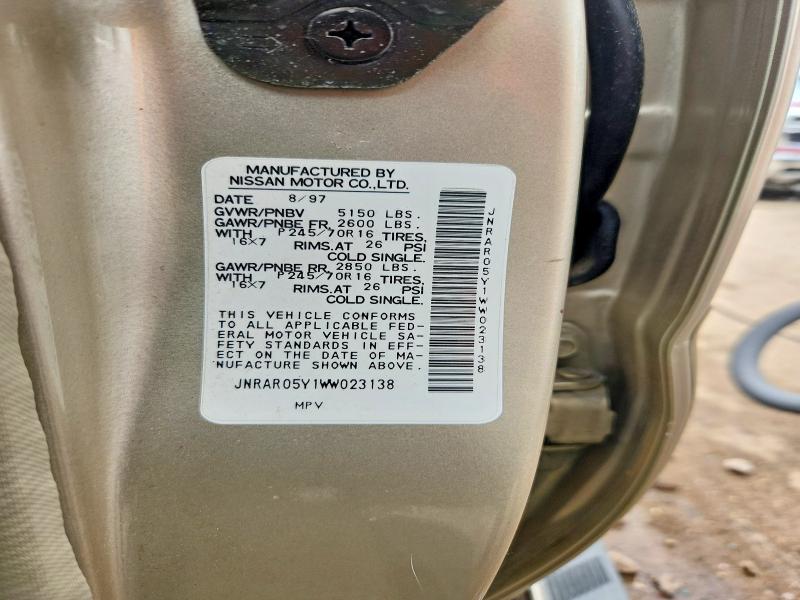 65893236 :رقم المزاد ، JNRAR05Y1WW023138 vin ، 1998 Infiniti Qx4 مزاد بيع