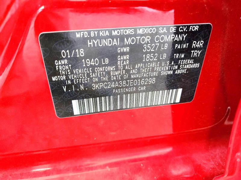 Продажа на аукционе авто 2018 Hyundai Accent, vin: 3KPC24A38JE016298, номер лота: 65735336
