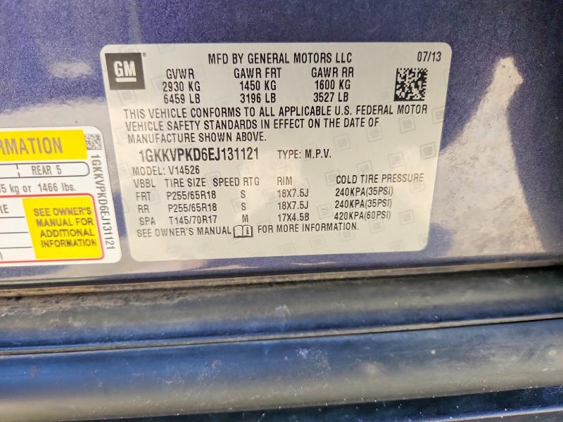 2014 Gmc Acadia მანქანა იყიდება აუქციონზე, vin: 1GKKVPKD6EJ131121, აუქციონის ნომერი: 64516216
