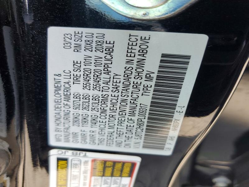 2023 Acura Rdx მანქანა იყიდება აუქციონზე, vin: 5J8TC2H80PL009317, აუქციონის ნომერი: 66125926