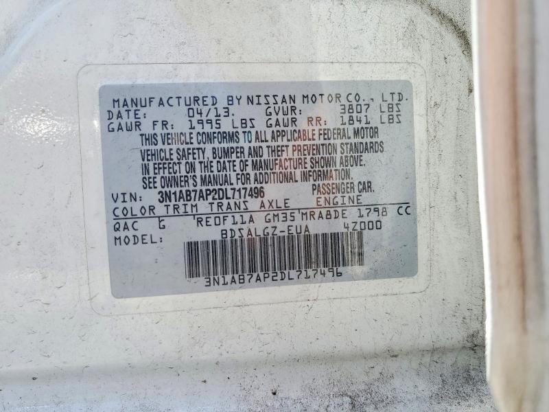 Продажа на аукционе авто 2013 Nissan Sentra, vin: 3N1AB7AP2DL717496, номер лота: 65719486