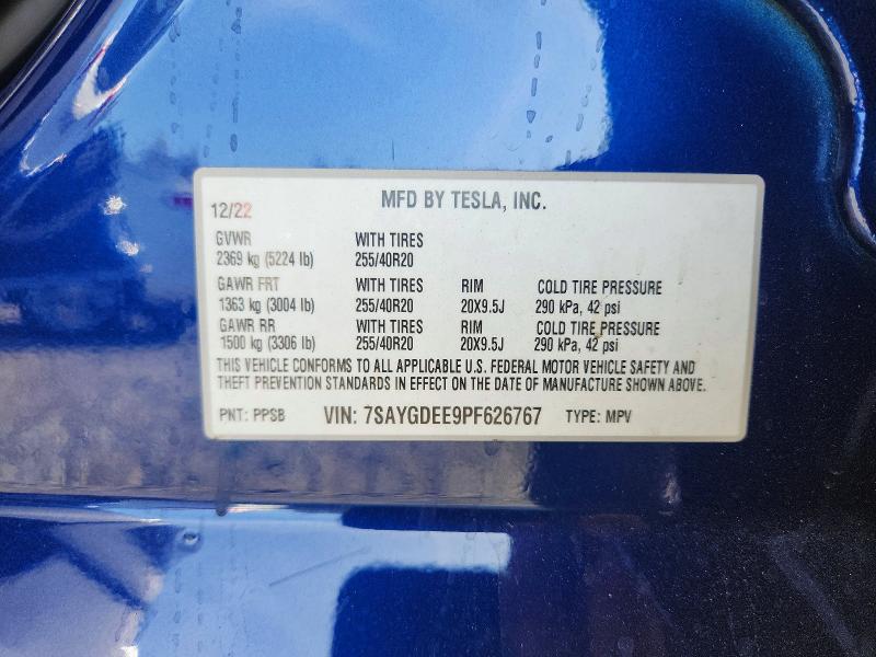 Aukcja sprzedaży 2023 Tesla Model Y, vin: 7SAYGDEE9PF626767, numer aukcji: 65774366