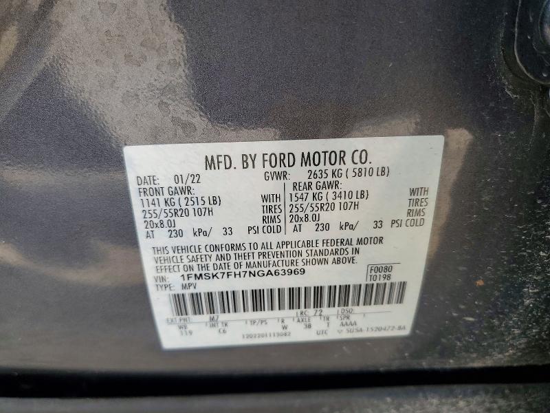 Продаж на аукціоні авто 2022 Ford Explorer, vin: 1FMSK7FH7NGA63969, номер лоту: 66028866