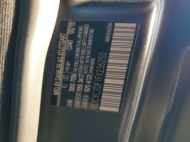 Продаж на аукціоні авто 2015 Mercedes-benz G, vin: WDCYC7DF1FX236250, номер лоту: 63698116