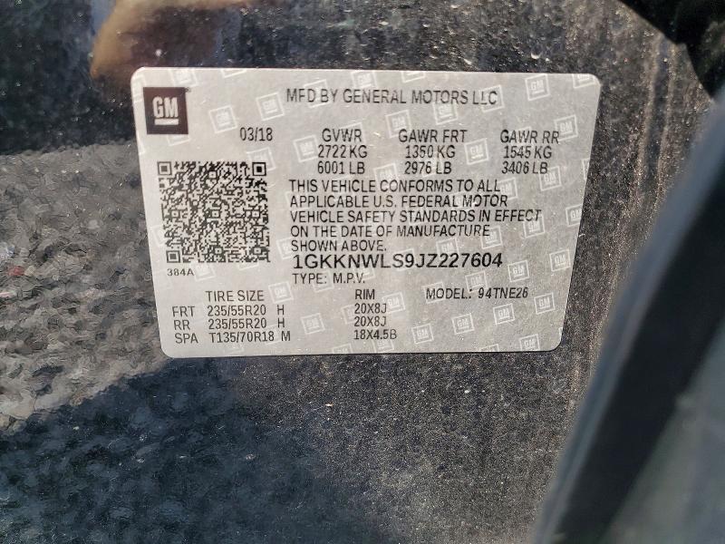 Продажа на аукционе авто 2018 Gmc Acadia, vin: 1GKKNWLS9JZ227604, номер лота: 63997146