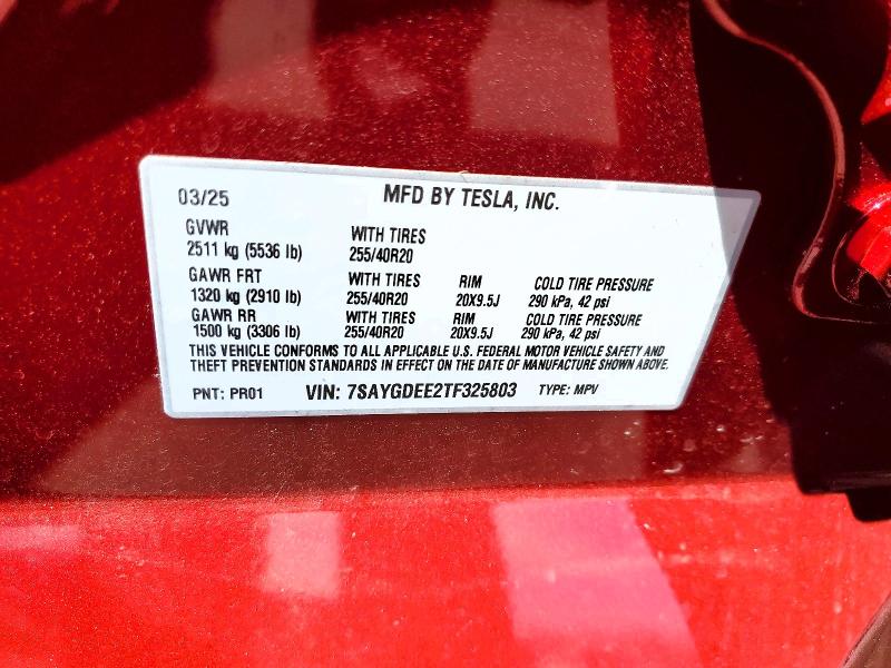 Aukcja sprzedaży 2026 Tesla Model Y, vin: 7SAYGDEE2TF325803, numer aukcji: 65671036