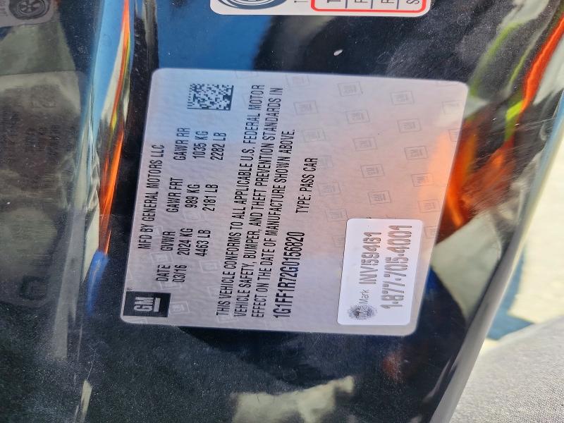 2016 Chevrolet Camaro მანქანა იყიდება აუქციონზე, vin: 1G1FF1R72G0156820, აუქციონის ნომერი: 64663506