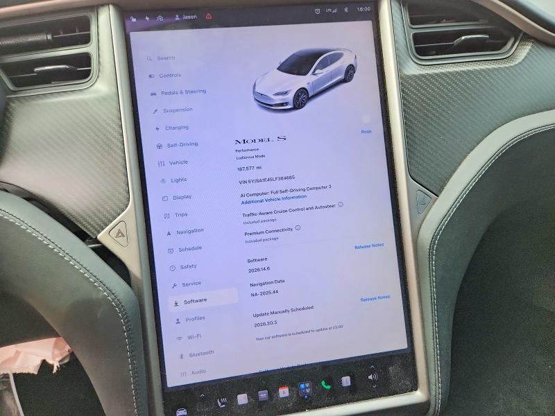 2020 Tesla Model S მანქანა იყიდება აუქციონზე, vin: 5YJSA1E45LF364685, აუქციონის ნომერი: 64269446