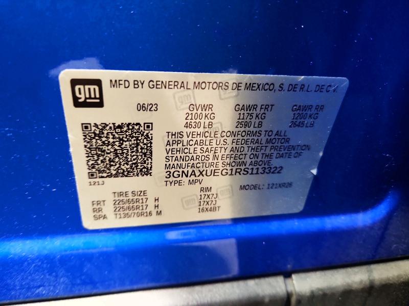 Продажа на аукционе авто 2024 Chevrolet Equinox, vin: 3GNAXUEG1RS113322, номер лота: 65029356