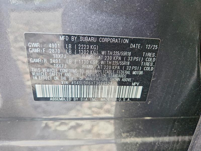 2026 Subaru Forester მანქანა იყიდება აუქციონზე, vin: 4S4SLDR6XT3028529, აუქციონის ნომერი: 66951956