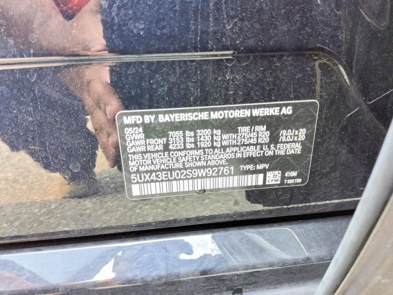Продаж на аукціоні авто 2025 Bmw X5, vin: 5UX43EU02S9W92761, номер лоту: 63525316