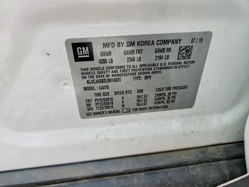 Aukcja sprzedaży 2020 Buick Encore, vin: KL4CJASB2LB014631, numer aukcji: 66338956