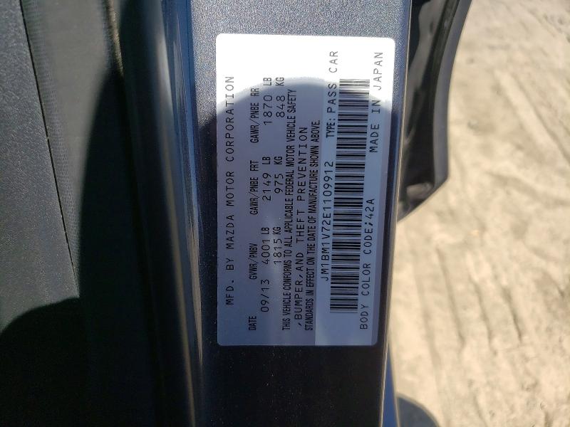Aukcja sprzedaży 2014 Mazda 3, vin: JM1BM1V72E1109912, numer aukcji: 63444636