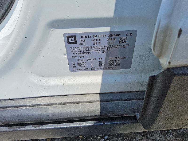 63860066 :رقم المزاد ، KL7CJLSB2MB347024 vin ، 2021 Chevrolet Trax مزاد بيع