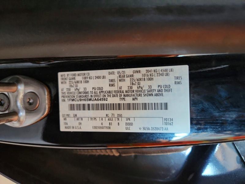 Продаж на аукціоні авто 2021 Ford Escape, vin: 1FMCU9H65MUA64592, номер лоту: 65759776