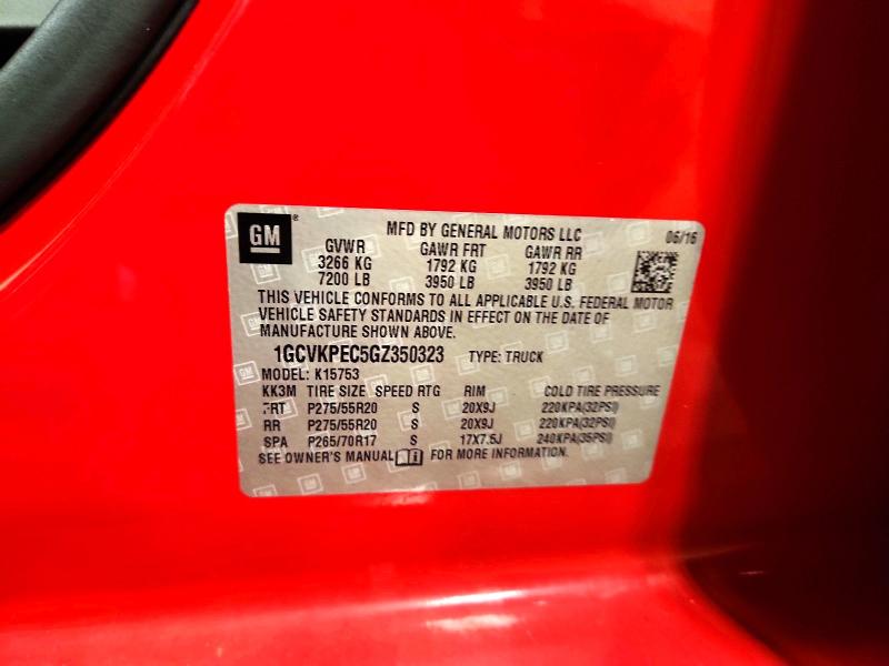 Продаж на аукціоні авто 2016 Chevrolet Silverado, vin: 1GCVKPEC5GZ350323, номер лоту: 63368576