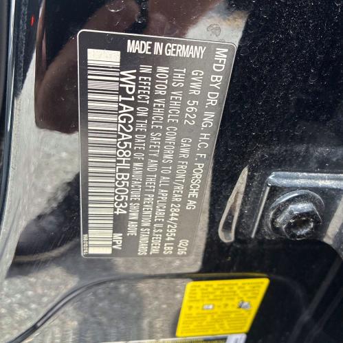 63263356 :رقم المزاد ، WP1AG2A58HLB50534 vin ، 2017 Porsche Macan مزاد بيع