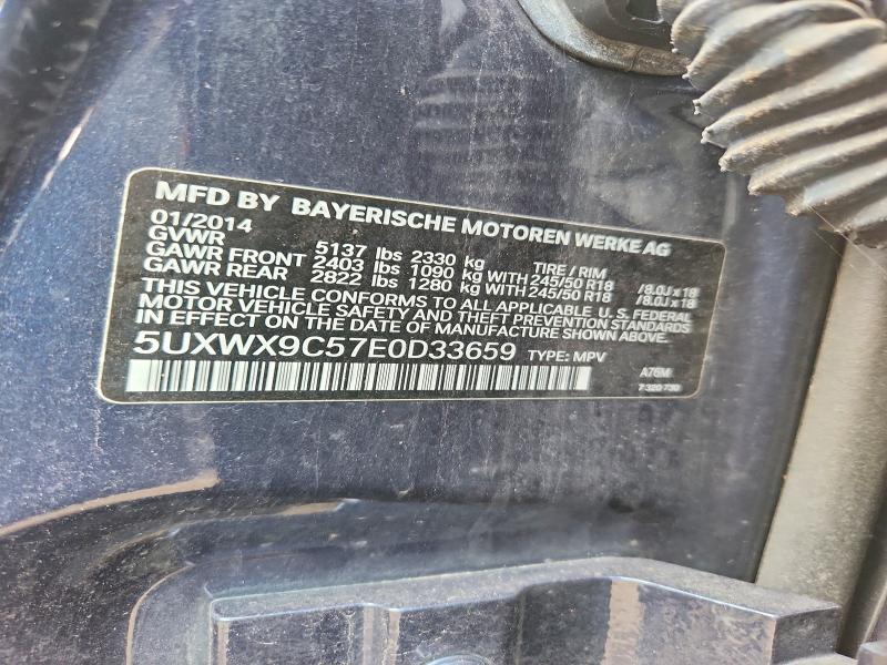 66700036 :رقم المزاد ، 5UXWX9C57E0D33659 vin ، 2014 Bmw X3 مزاد بيع
