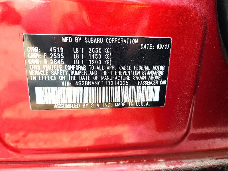 Продажа на аукционе авто 2018 Subaru Legacy, vin: 4S3BNAN61J3014325, номер лота: 63750176