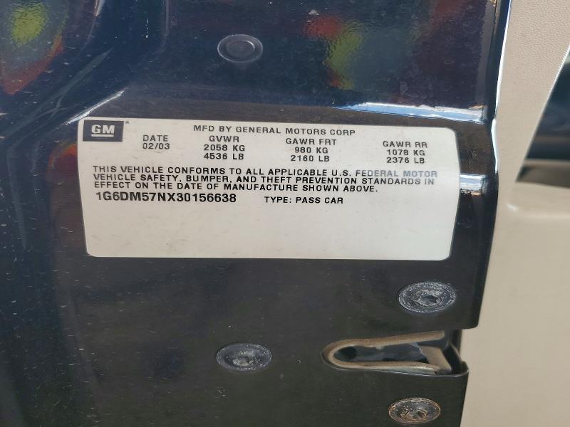 Aukcja sprzedaży 2003 Cadillac Cts, vin: 1G6DM57NX30156638, numer aukcji: 63509836