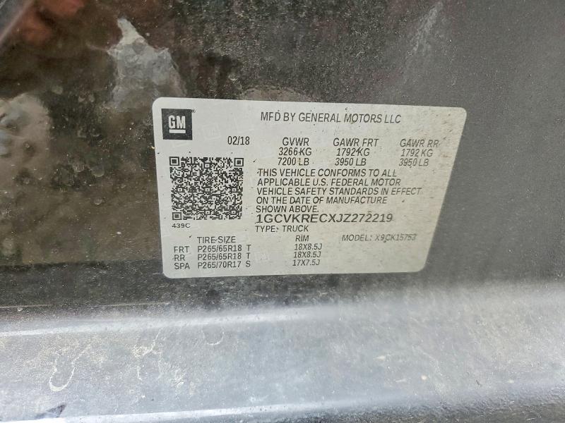 Aukcja sprzedaży 2018 Chevrolet Silverado, vin: 1GCVKRECXJZ272219, numer aukcji: 64281896