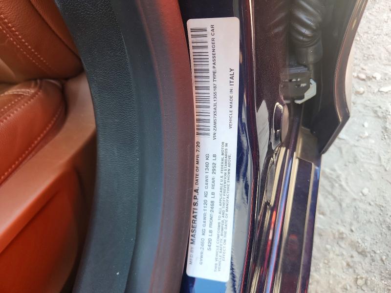 Продаж на аукціоні авто 2020 Maserati Ghibli, vin: ZAM57XSA3L1355187, номер лоту: 64622726
