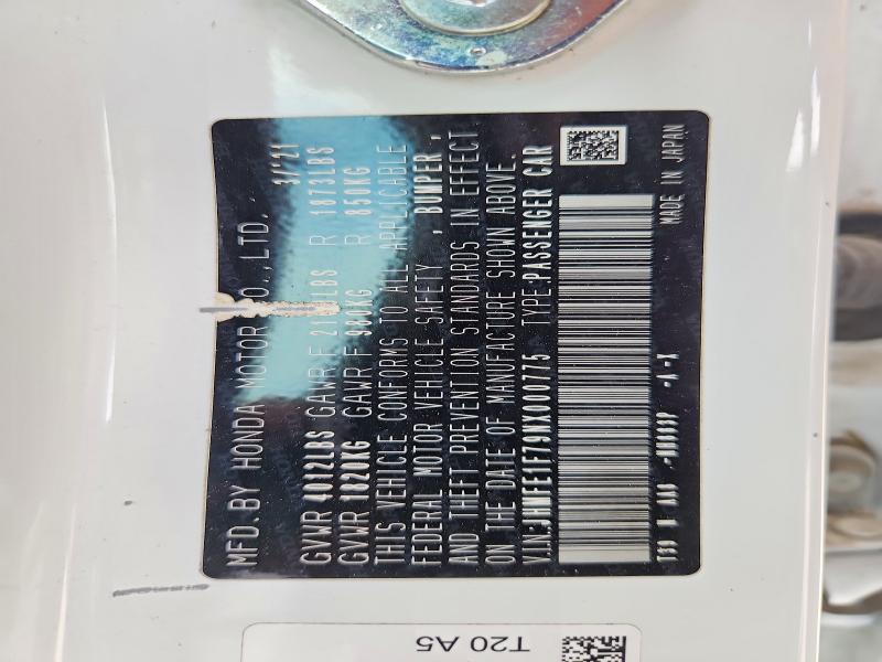 Aukcja sprzedaży 2022 Honda Civic, vin: JHMFE1F79NX000775, numer aukcji: 64617736