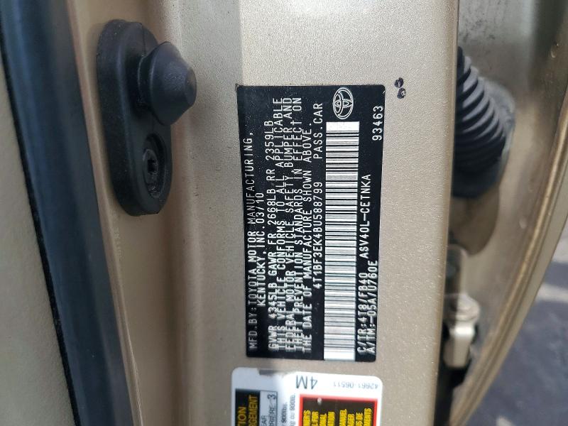 2011 Toyota Camry მანქანა იყიდება აუქციონზე, vin: 4T1BF3EK4BU588799, აუქციონის ნომერი: 64412356