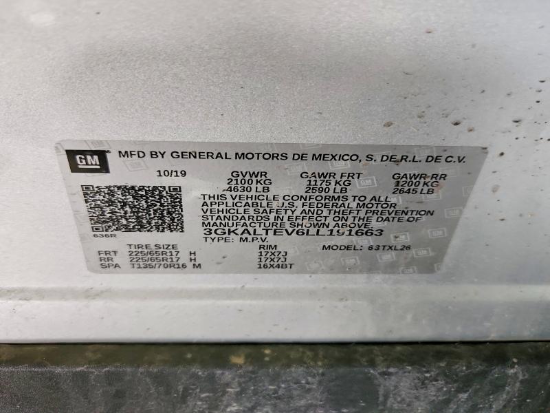 Aukcja sprzedaży 2020 Gmc Terrain, vin: 3GKALTEV6LL191663, numer aukcji: 64321946