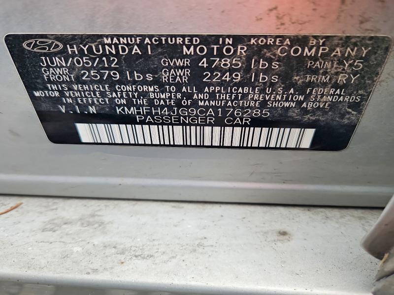 Продаж на аукціоні авто 2012 Hyundai Azera, vin: KMHFH4JG9CA176285, номер лоту: 65167426