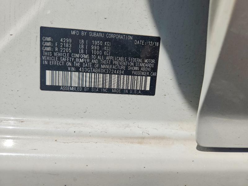 Aukcja sprzedaży 2019 Subaru Impreza, vin: 4S3GTAB60K3724494, numer aukcji: 65568206