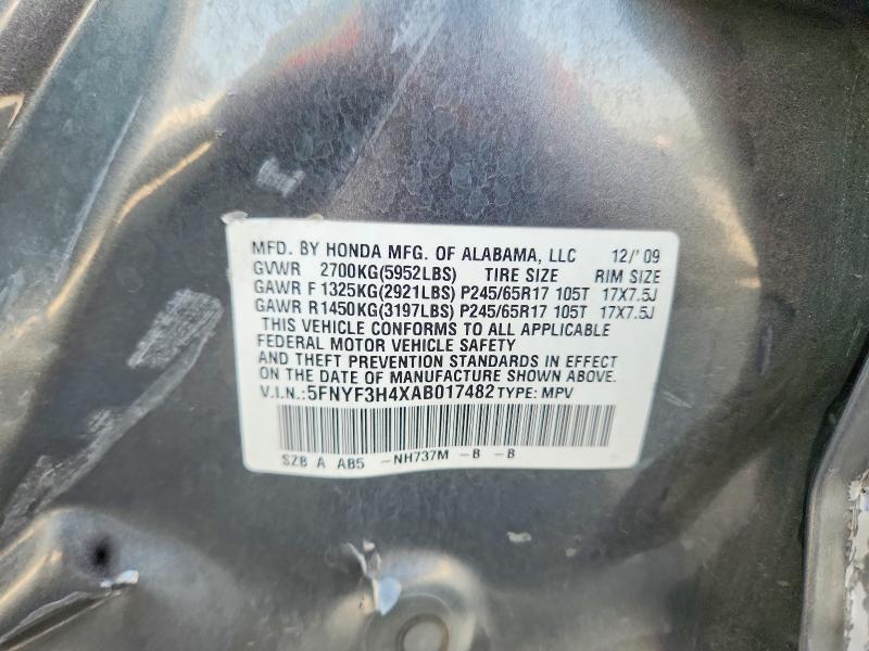 Продаж на аукціоні авто 2010 Honda Pilot, vin: 5FNYF3H4XAB017482, номер лоту: 67331176