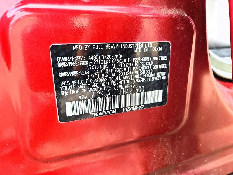 Продажа на аукционе авто 2015 Subaru Forester, vin: JF2SJADC3FH421500, номер лота: 66046636