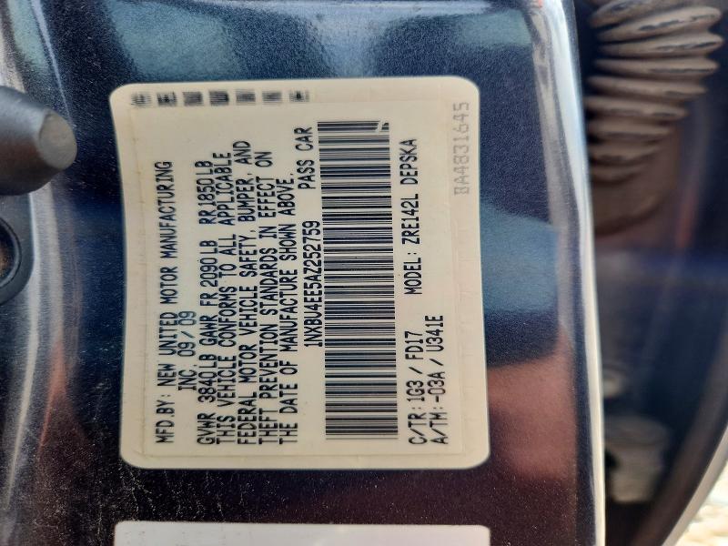 Aukcja sprzedaży 2010 Toyota Corolla, vin: 1NXBU4EE5AZ252759, numer aukcji: 66993266